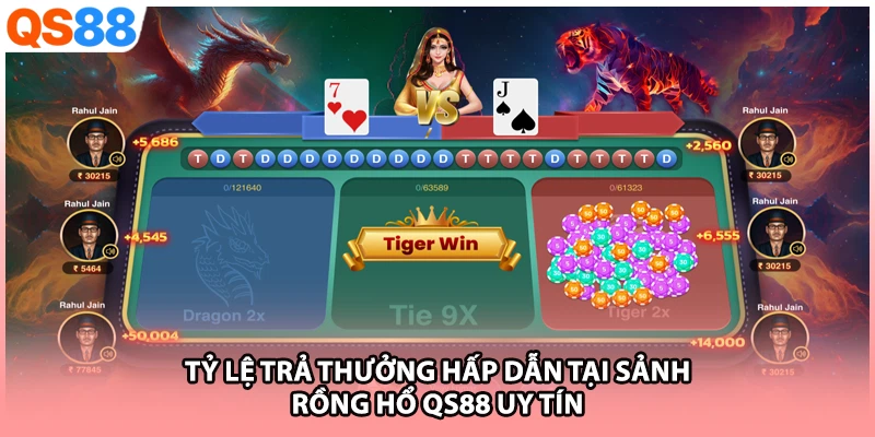 Tỷ lệ trả thưởng hấp dẫn tại sảnh Rồng hổ QS88 uy tín